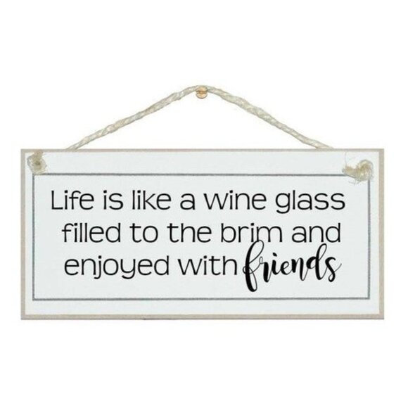 Crafty Clara - "Life is like a glass of wine" Made with MDF Hanging Sign - Picture 1 of 2